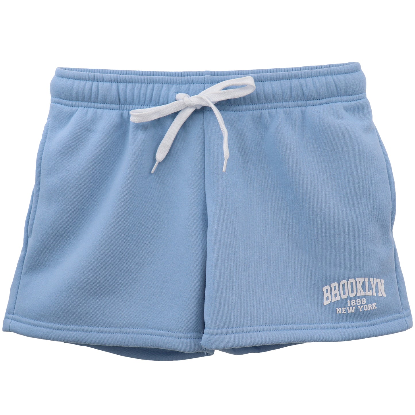 Women's Casual Fleece Shorts Sweat Athletic Track Pants w Elastic Wasit Pockets, Blue, M