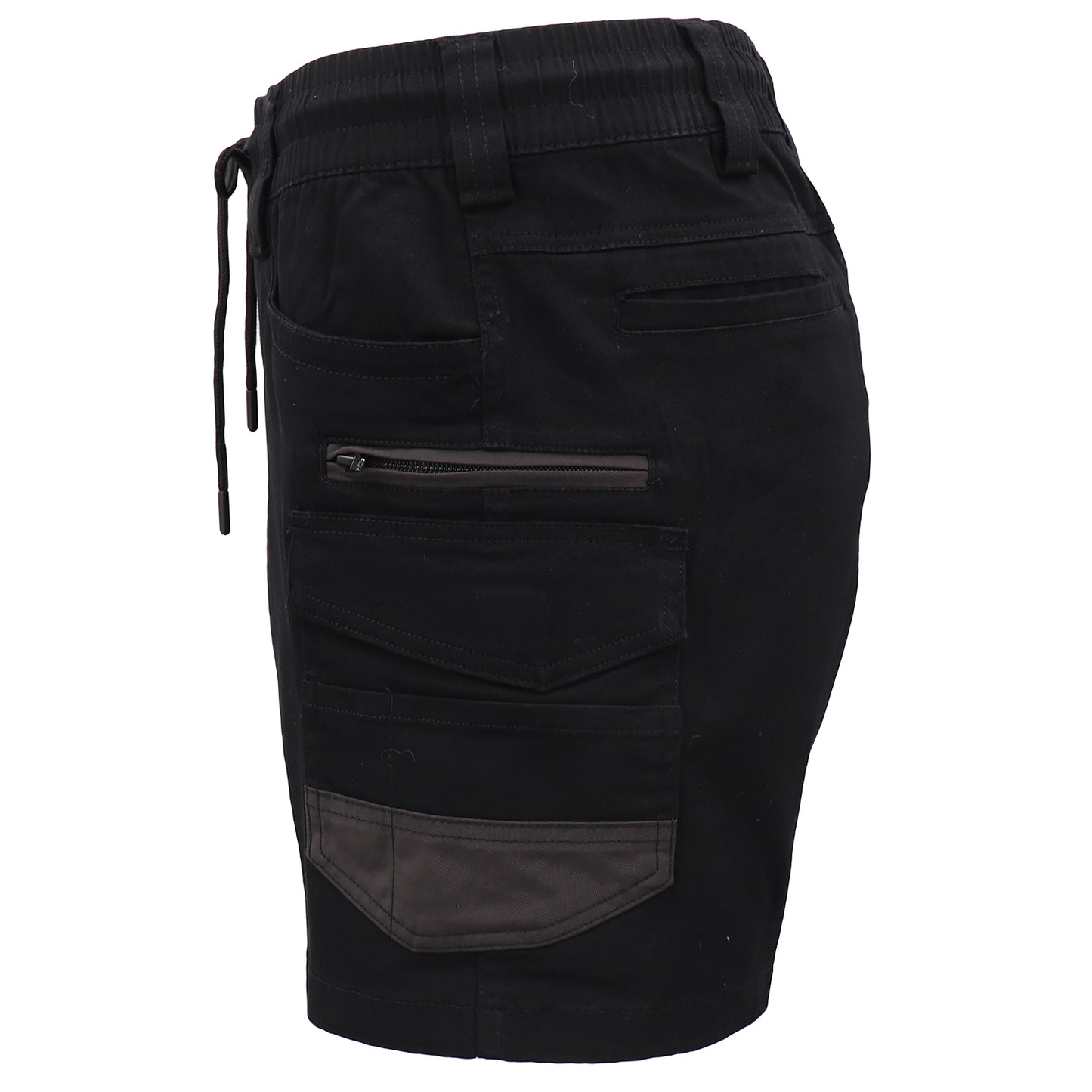 Mens Cargo Cotton Work Shorts 10 Pockets Tradies Utility Pants Workwear Trousers, Black, 32
