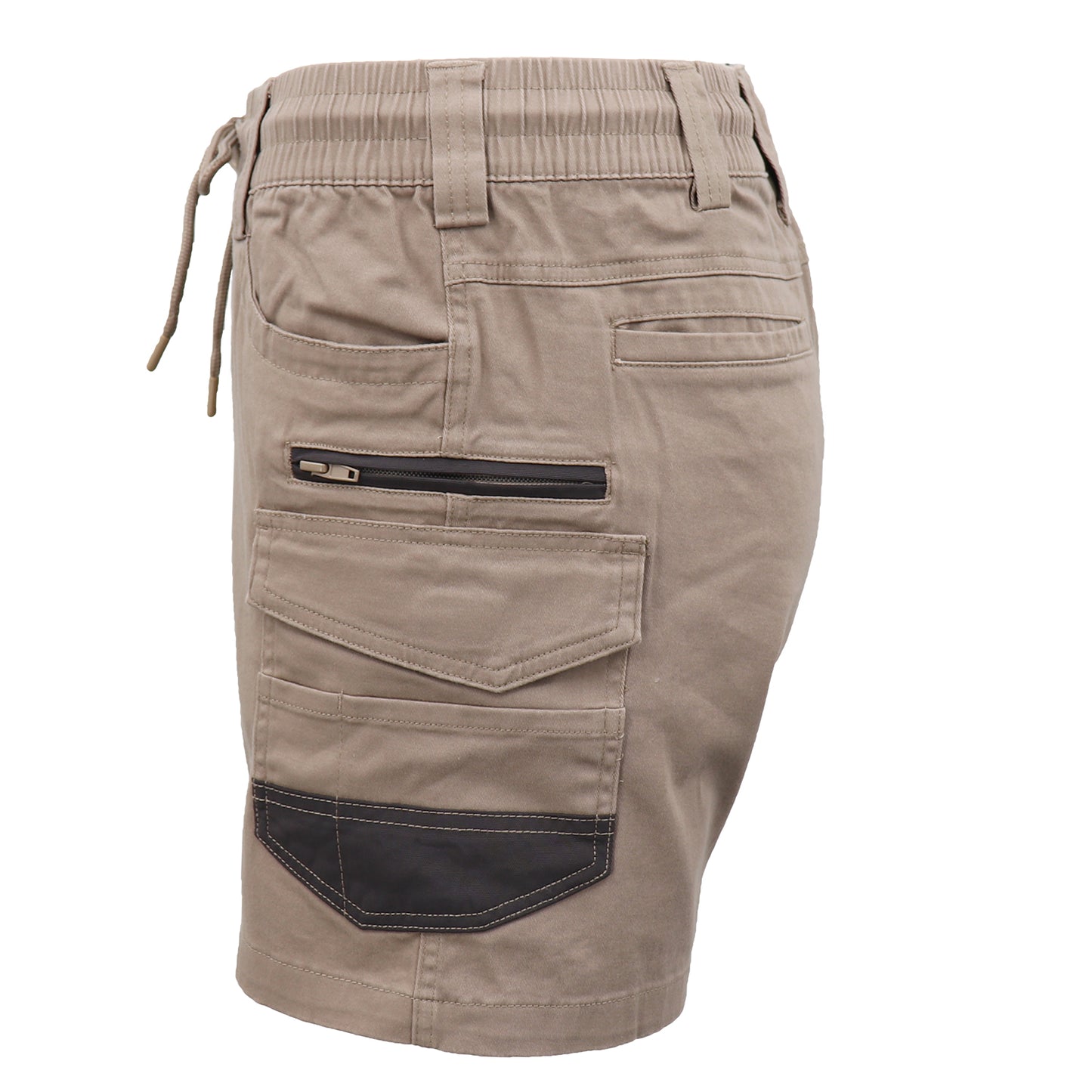 Mens Cargo Cotton Work Shorts 10 Pockets Tradies Utility Pants Workwear Trousers, Khaki, 30