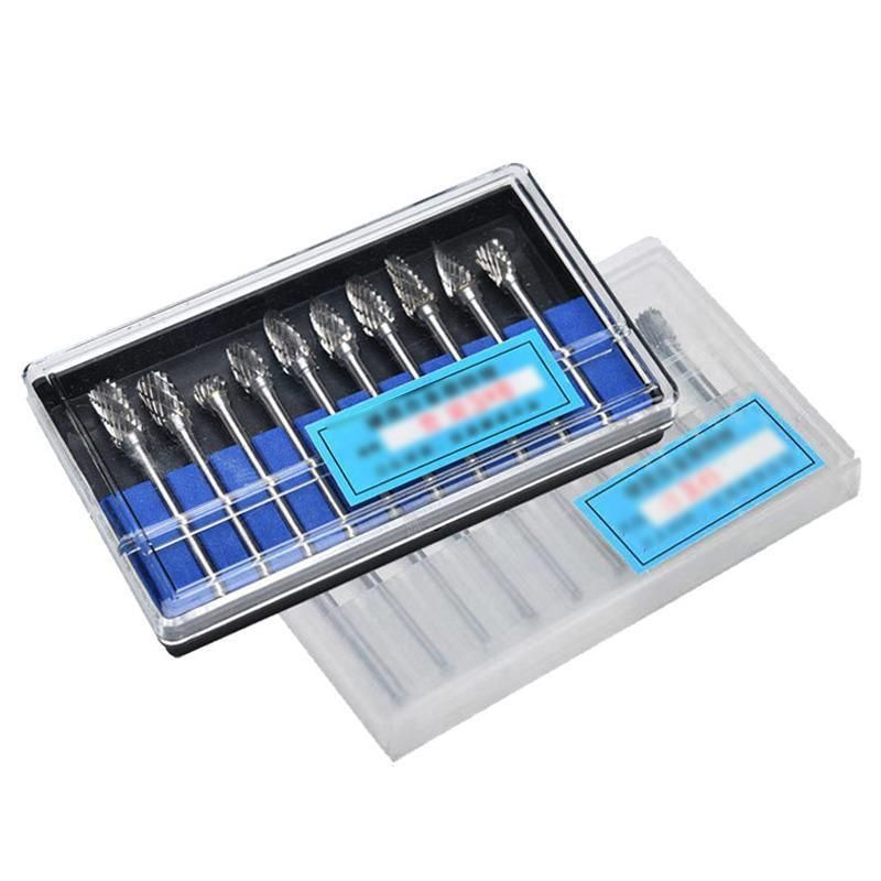 10PCS Tungsten Carbide Rotary Burr Set for Rotary Tools and Dremel - Blue Box