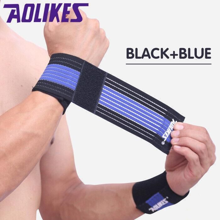 Aolikes Wrist Brace Elastic Bandage Support Sport Gym Wrap Fitness Wristband - Black