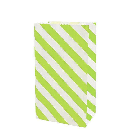 100X Colourful Plaid Kraft Paper Bag Candy Cookie Snack Cake Gift Bags 9X6X18cm - Blue