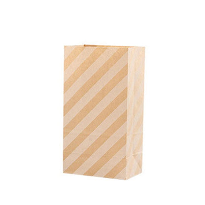 100X Colourful Plaid Kraft Paper Bag Candy Cookie Snack Cake Gift Bags 9X6X18cm - Blue