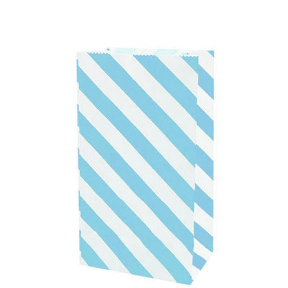 100X Colourful Plaid Kraft Paper Bag Candy Cookie Snack Cake Gift Bags 9X6X18cm - Orange