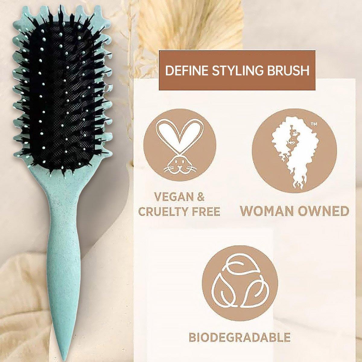 Bounce Curl Defining Styling Brush Air Cushion Comb for Hair Care and Styling - Red