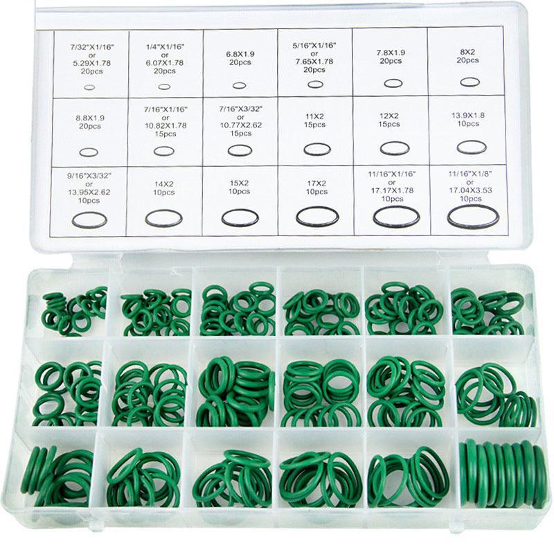 270 Pcs Air Conditioning O Ring Assortment Kit Green Air Con 18 Sizes Oring Gas
