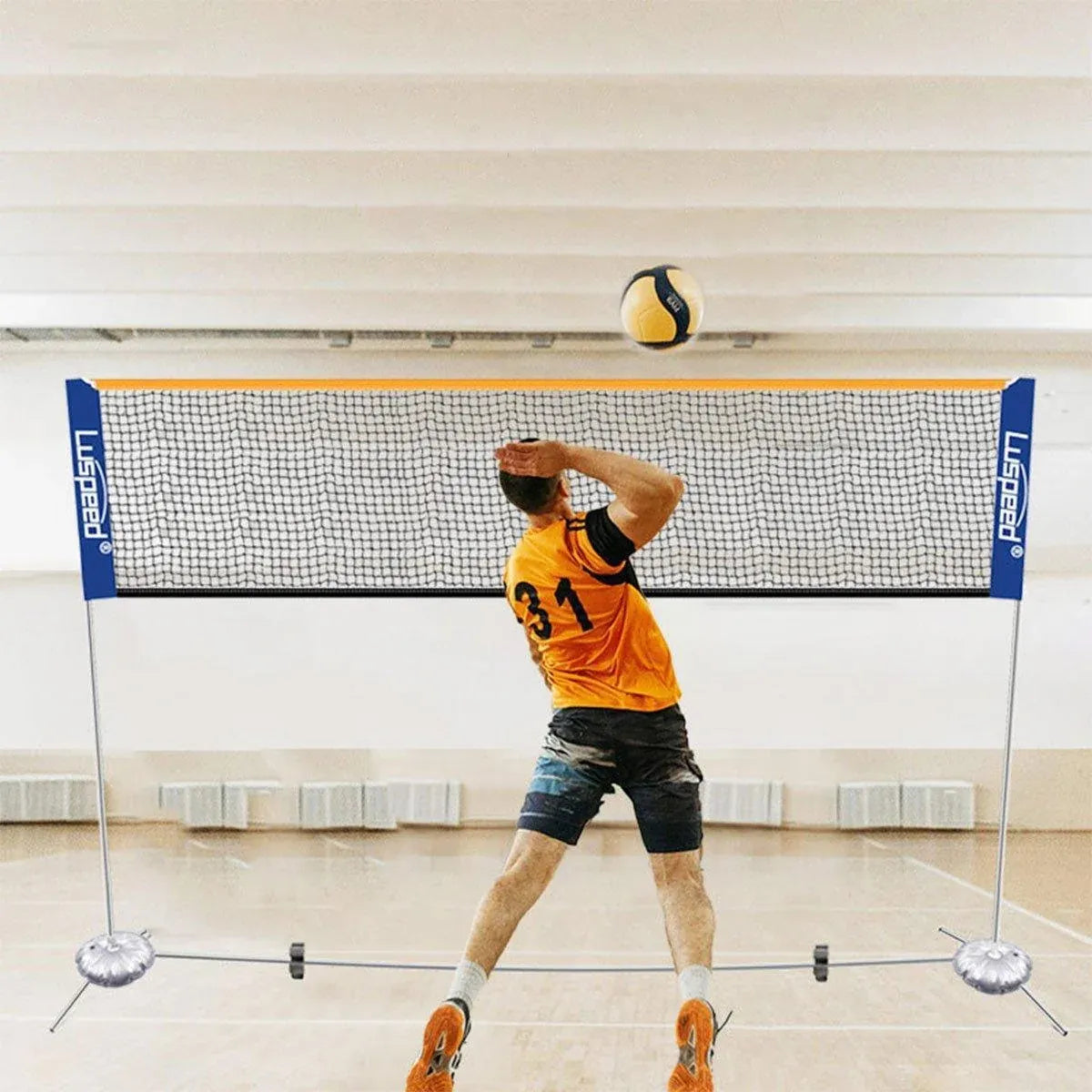 Portable Outdoor Badminton Net Set Easy Setup Adjustable Height Sports Equipment - 3.1M