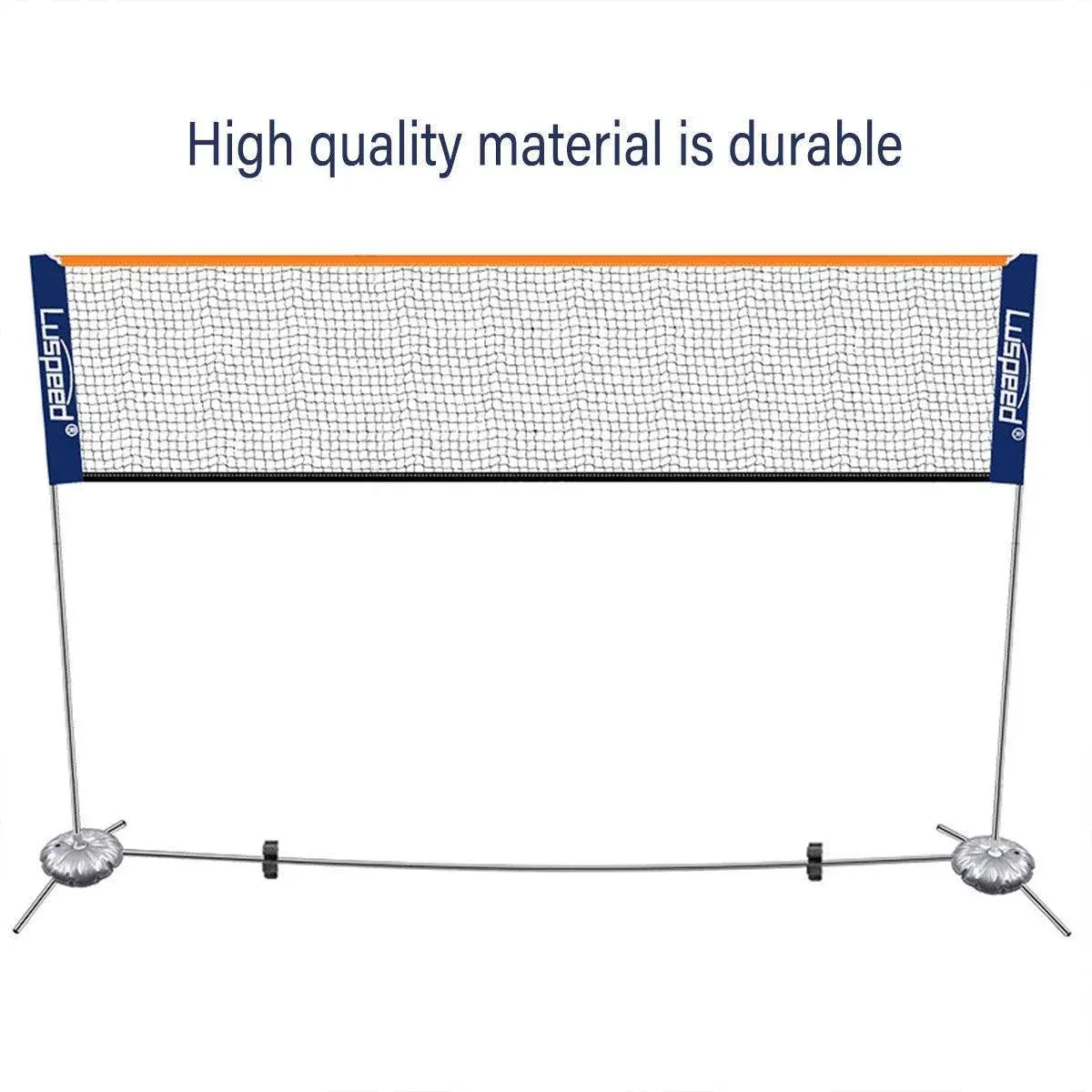 Portable Outdoor Badminton Net Set Easy Setup Adjustable Height Sports Equipment - 4.1M