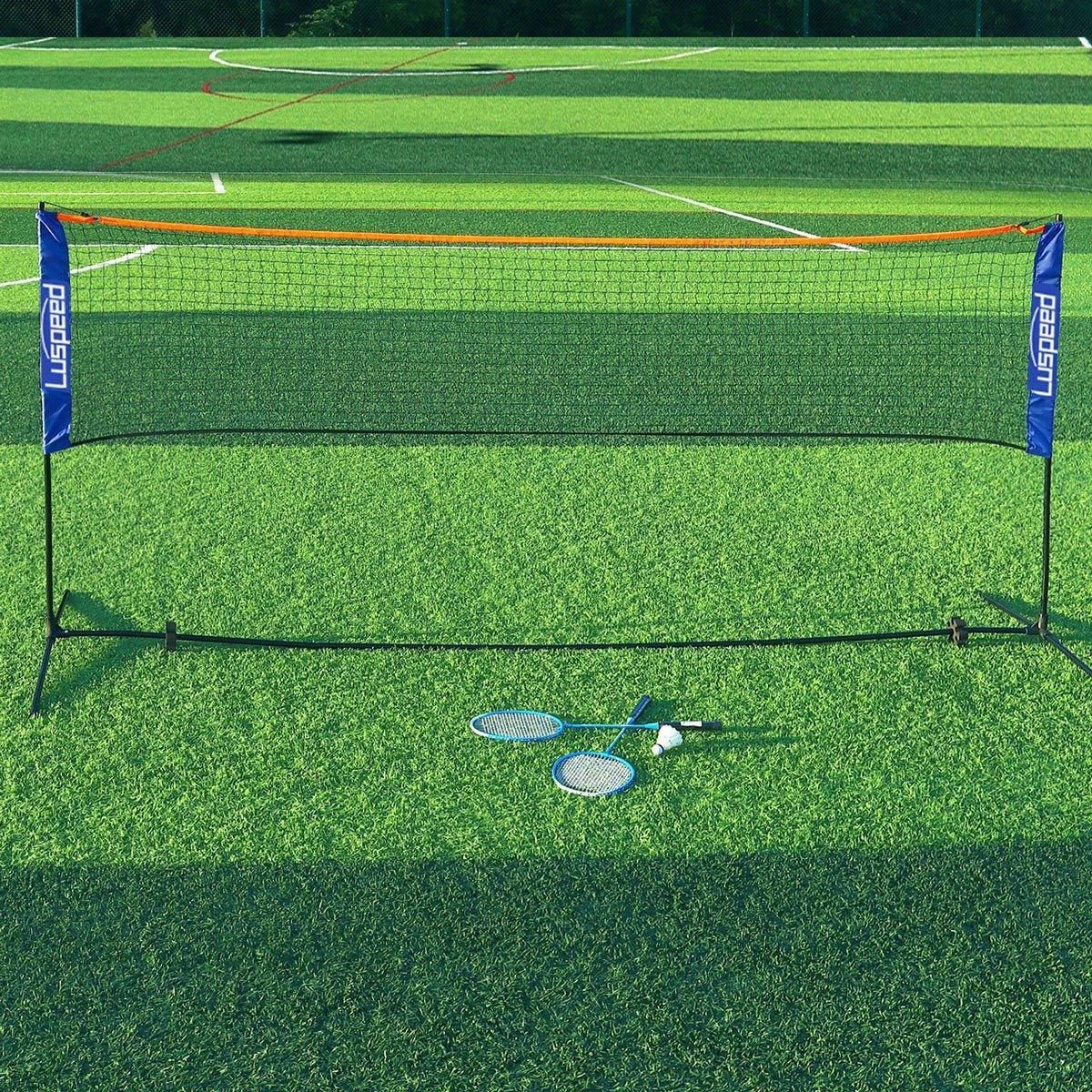 Portable Outdoor Badminton Net Set Easy Setup Adjustable Height Sports Equipment - 4.1M