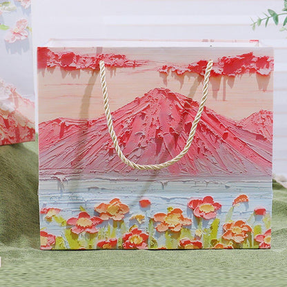 50PCS Cloud Mountain Petals Cream Wind Stereo Oil Painting Paper for Gift Wrapping - B