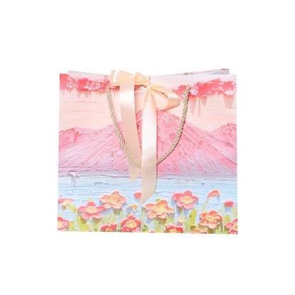 50PCS Cloud Mountain Petals Cream Wind Stereo Oil Painting Paper for Gift Wrapping - B