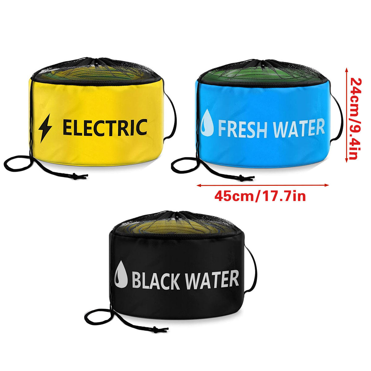 Hose Storage Bag Caravan Camping RV Cable Water Hose Electrical Cords Organizer - Yellow