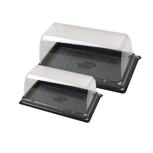 100pcs Transparent Long Arch Cake Box Baking Bread Omelet Packaging Container - Large