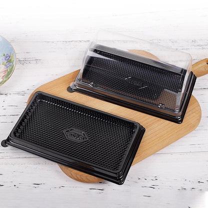 100pcs Transparent Long Arch Cake Box Baking Bread Omelet Packaging Container - Large