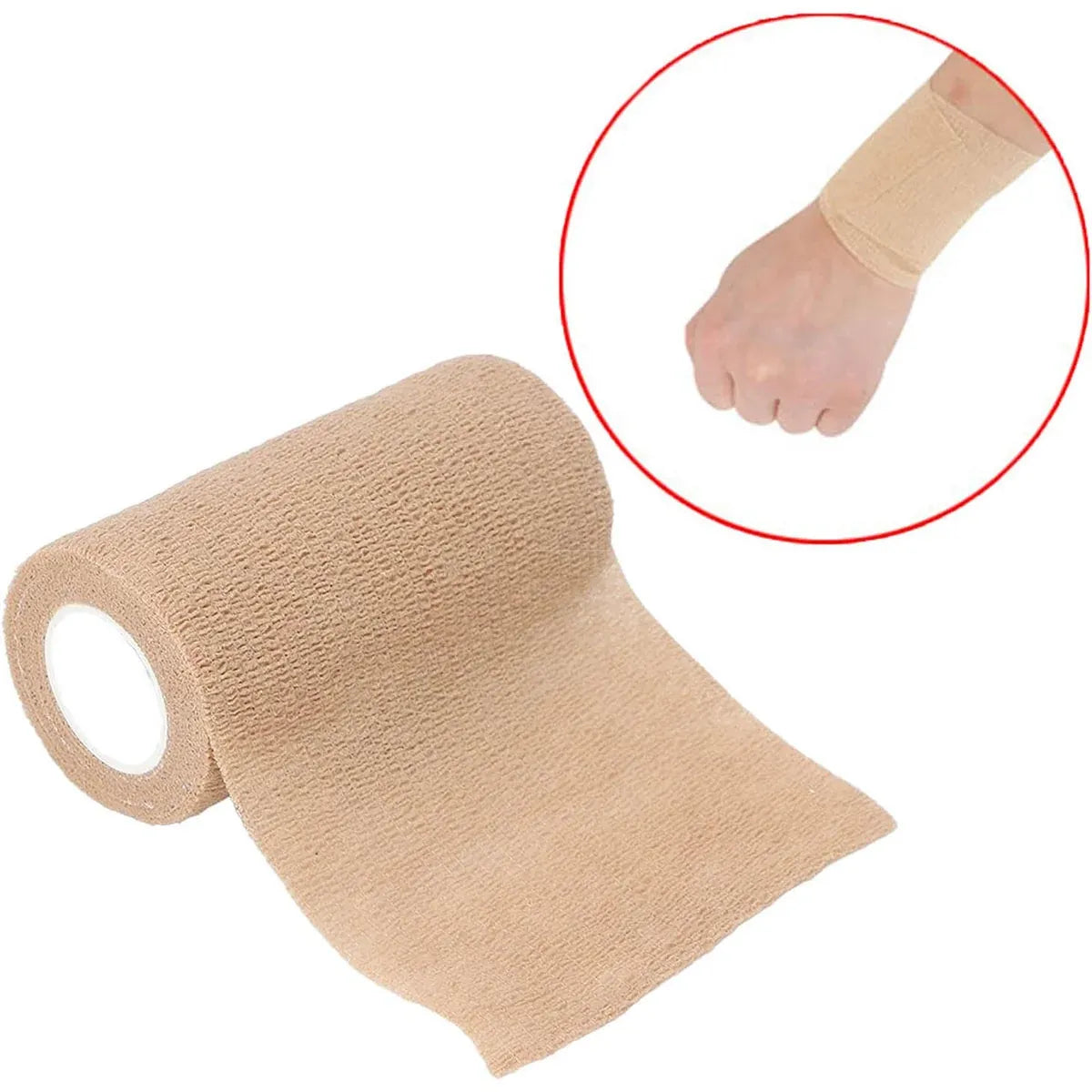 6PCS Self Adhesive Elastic Wrap Non Woven Cohesive Tape for Sports and Daily Use - 10cm