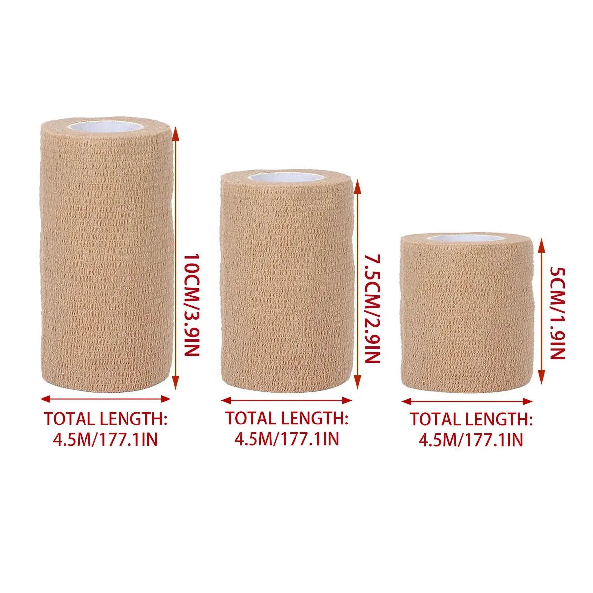 6PCS Self Adhesive Elastic Wrap Non Woven Cohesive Tape for Sports and Daily Use - 5cm