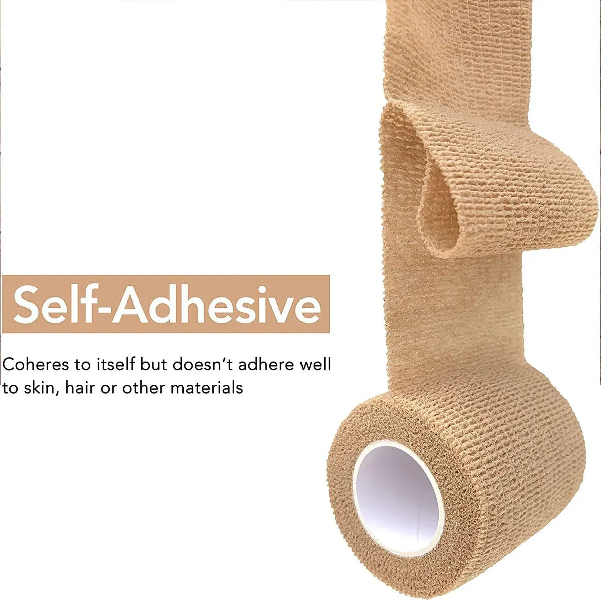 6PCS Self Adhesive Elastic Wrap Non Woven Cohesive Tape for Sports and Daily Use - 7.5cm