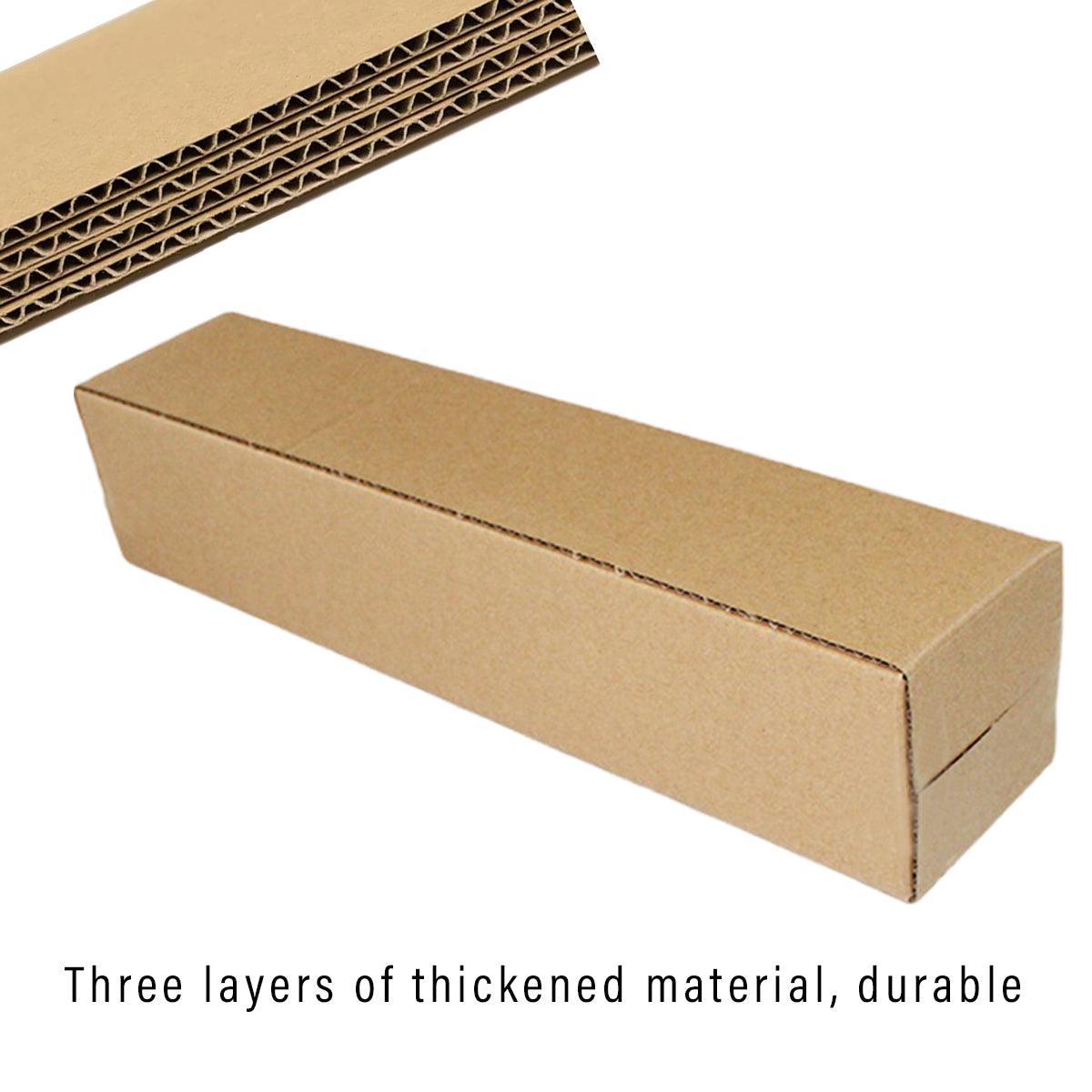 50pcs Long Strip Carton Flat Square Durable Shipping Boxes for Packaging Storage - 6.5cm x 6.5cm x 28cm