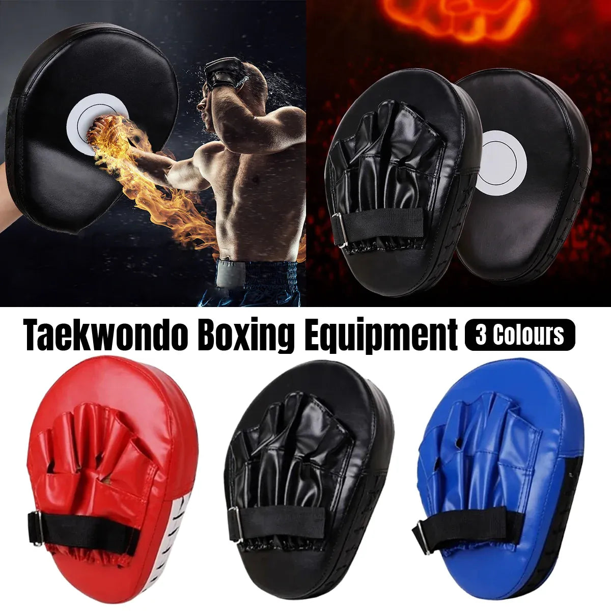 3 Colours Taekwondo Boxing Training Hand Foot Target Arc Pad Muay Thai Equipment - Blue