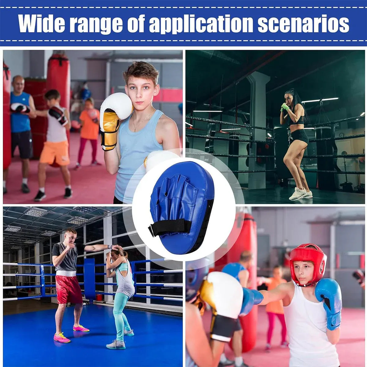 3 Colours Taekwondo Boxing Training Hand Foot Target Arc Pad Muay Thai Equipment - Blue
