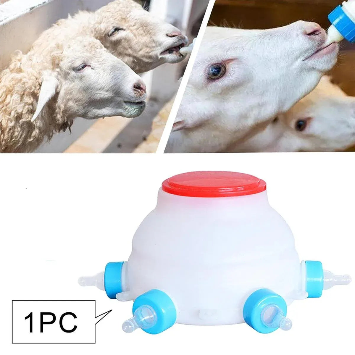 Livestock Puppy Feeder Milk Jug Eating Bucket with 6Spouts Small Capacity Nurser