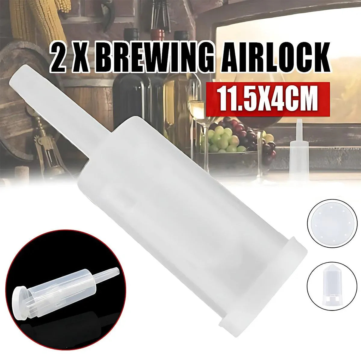 2PCS 3-Piece Brewing Airlock with Grommet for Fermentation Wine Beer DIY