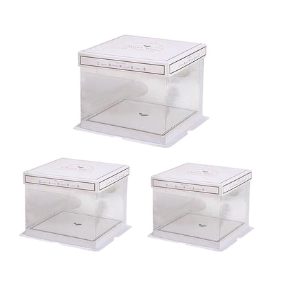 10PCS Clear Cake Box Treat Display Portable Packaging Food Safe PET Birthday - 6inch