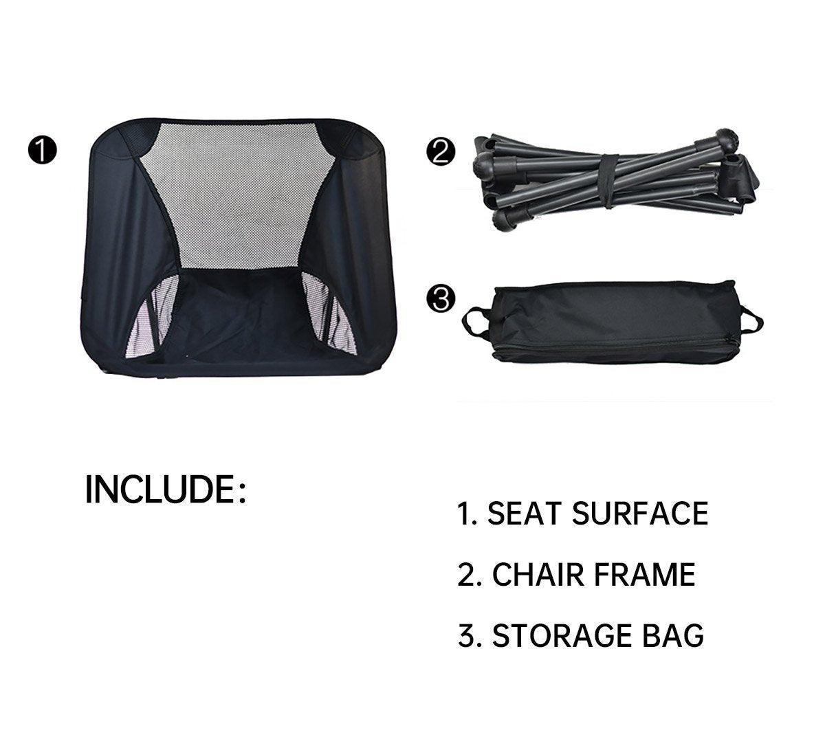 Outdoor Portable Lightweight Folding Camping Chair High Back Fishing Chair - White