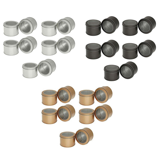 10pcs Open Window Cake Tin Box Bakery Biscuit Packaging Storage Tin Box Set - Sliver