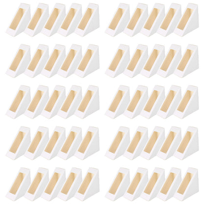 100PCS Sandwich Wedge Box Triangle Paper Container Cupcake Cake Box with Window - White
