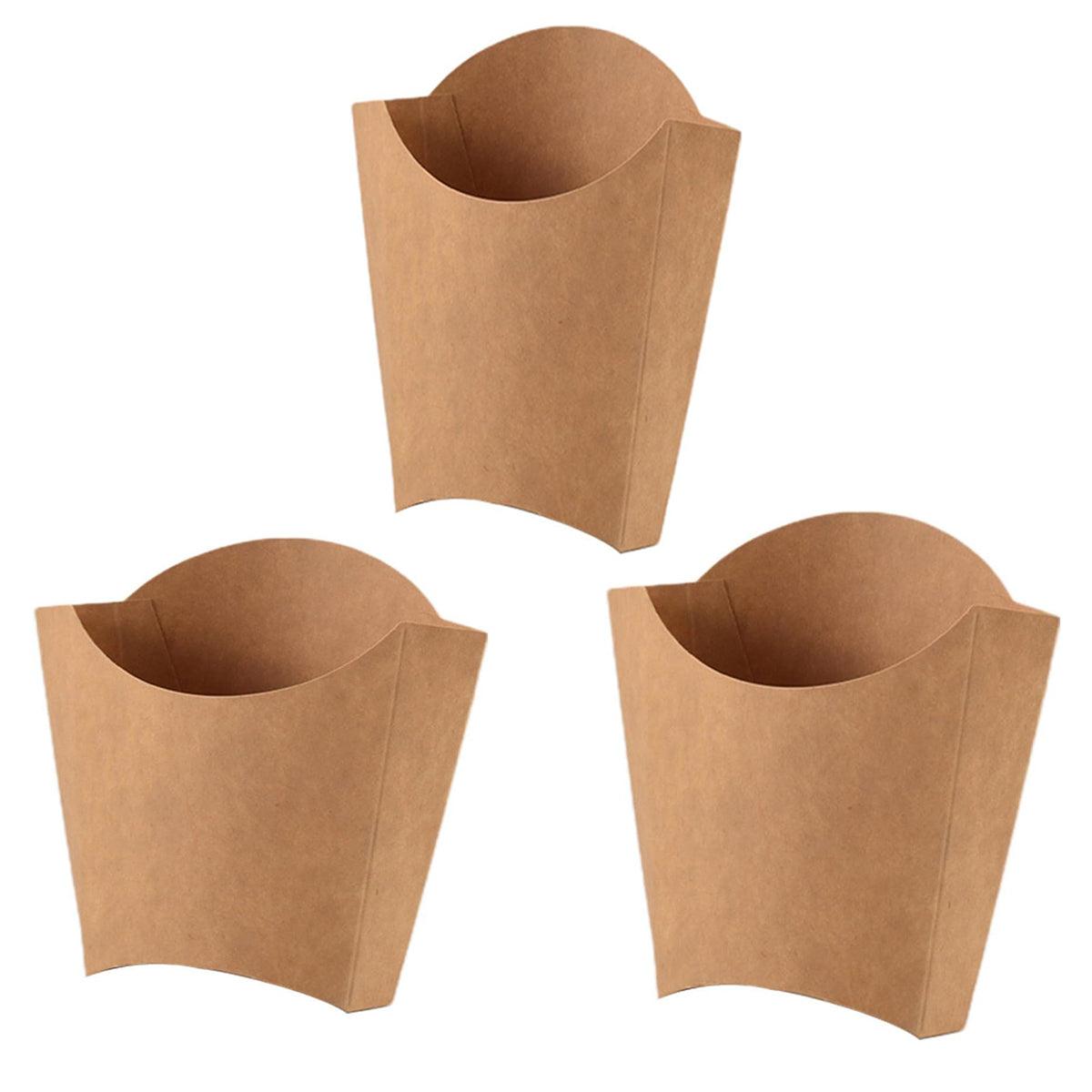 100pcs Kraft Paper Popcorn Box Folding Baking Box Party Snack Treat Container - 12.2x11.3cm