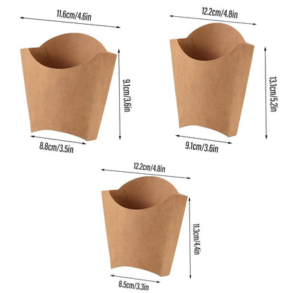 100pcs Kraft Paper Popcorn Box Folding Baking Box Party Snack Treat Container - 12.2x11.3cm