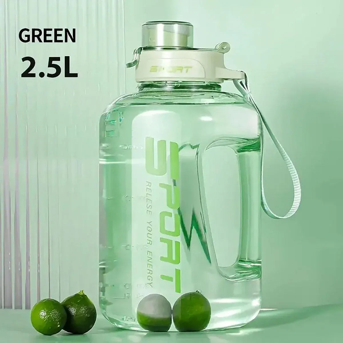 Large Capacity Water Cup Fitness Sports Water Bottle for Gym Outdoor Activities - Green