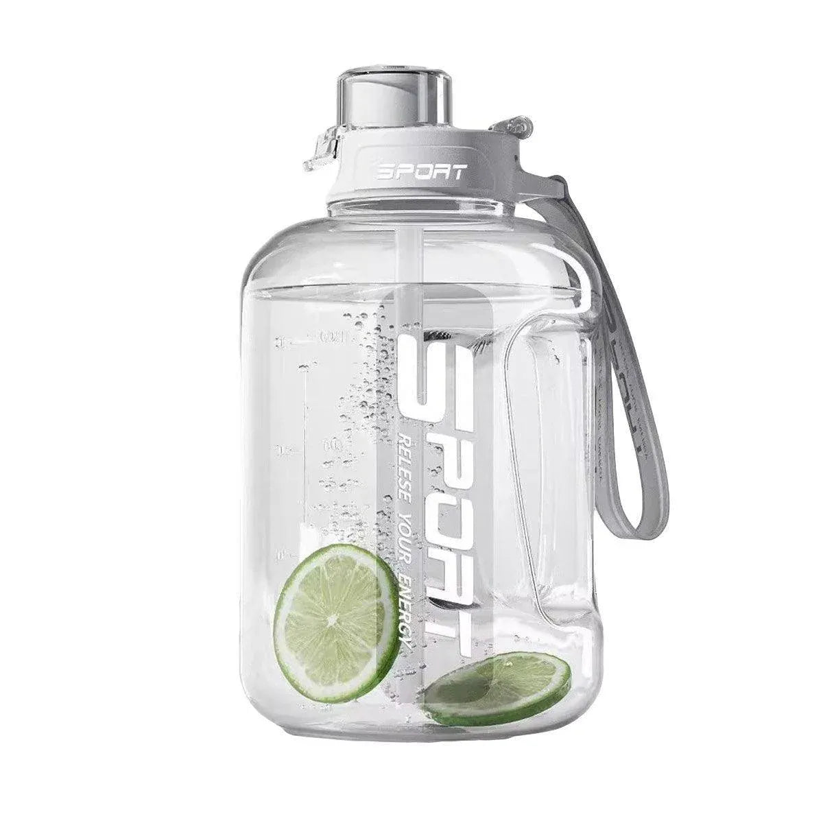 Large Capacity Water Cup Fitness Sports Water Bottle for Gym Outdoor Activities - White