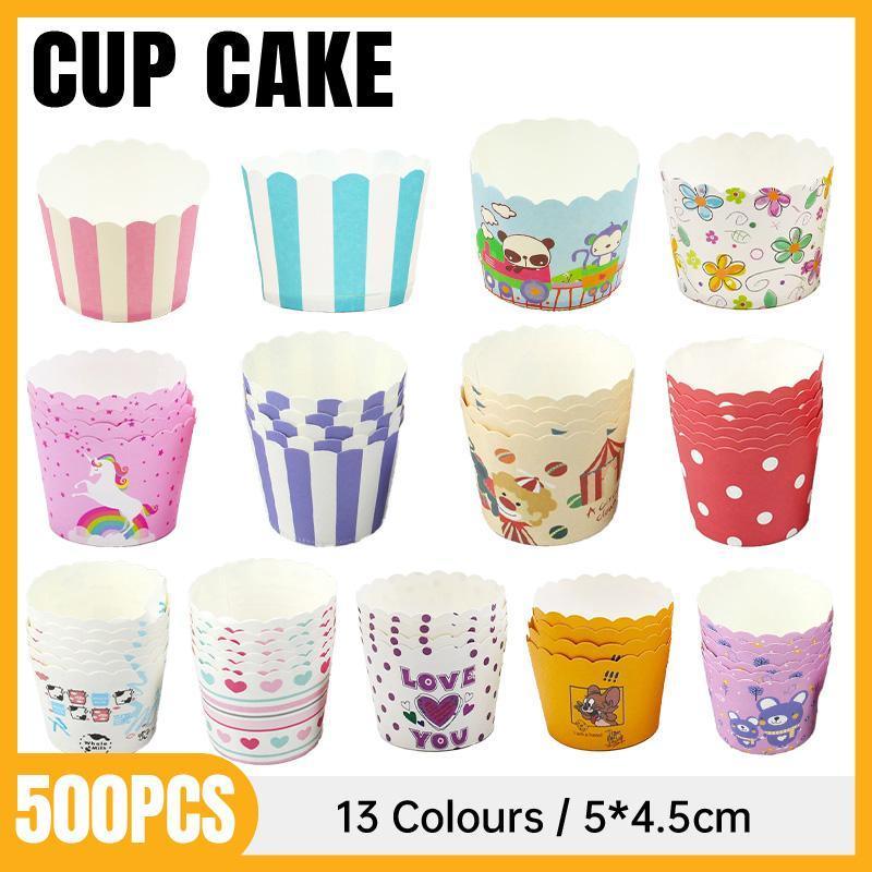 500pcs Colorful Cupcake Muffin Baking Cups Greaseproof Nonstick Paper Liners - Cupcake-500pcs-DJMCB