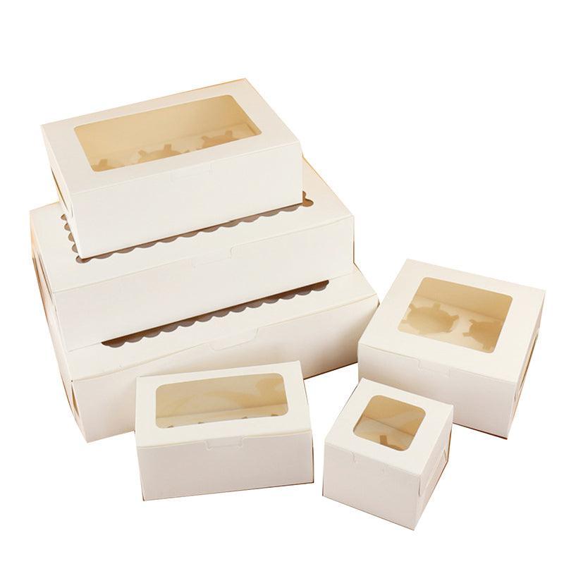 Cupcake Box Cases 1/2/4/8/12 Holes Window Face Cases Party Wedding Muffin Baking - 2 Holes 25PCS