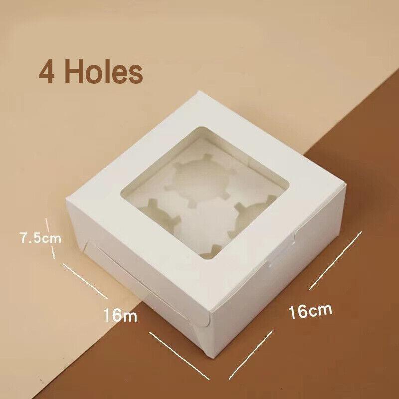 Cupcake Box Cases 1/2/4/8/12 Holes Window Face Cases Party Wedding Muffin Baking - 2 Holes 25PCS