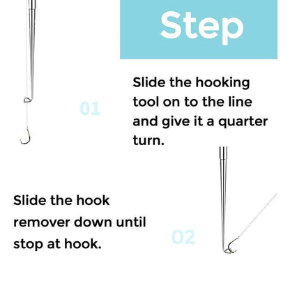 Fishing Hook Remover Stainless Steel Fishhook Dehooker Hook Detacher Extractor - Grey