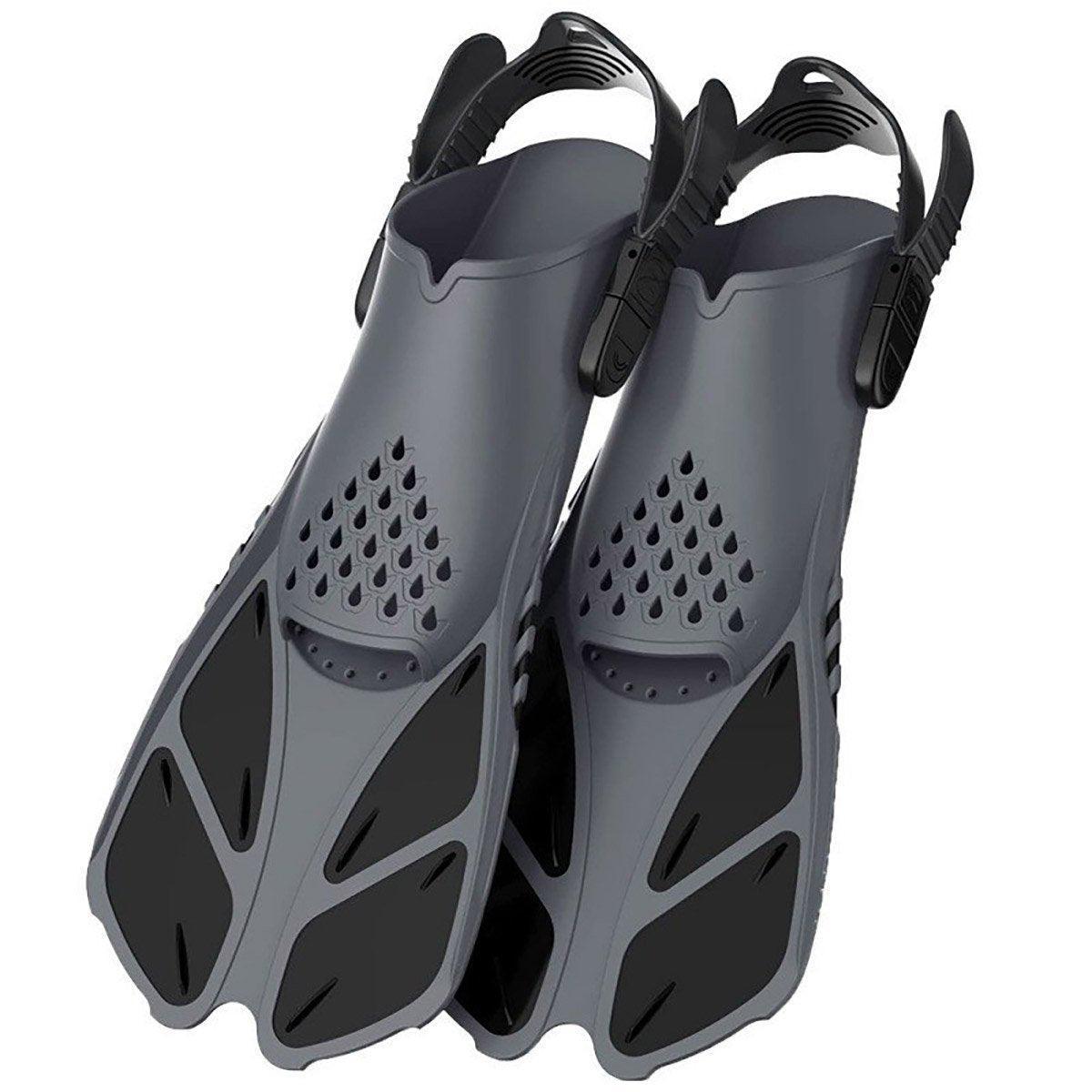 Adjustable Diving Flippers Swim Fins for Snorkeling Freestyle Training Gear - Blue-S/M
