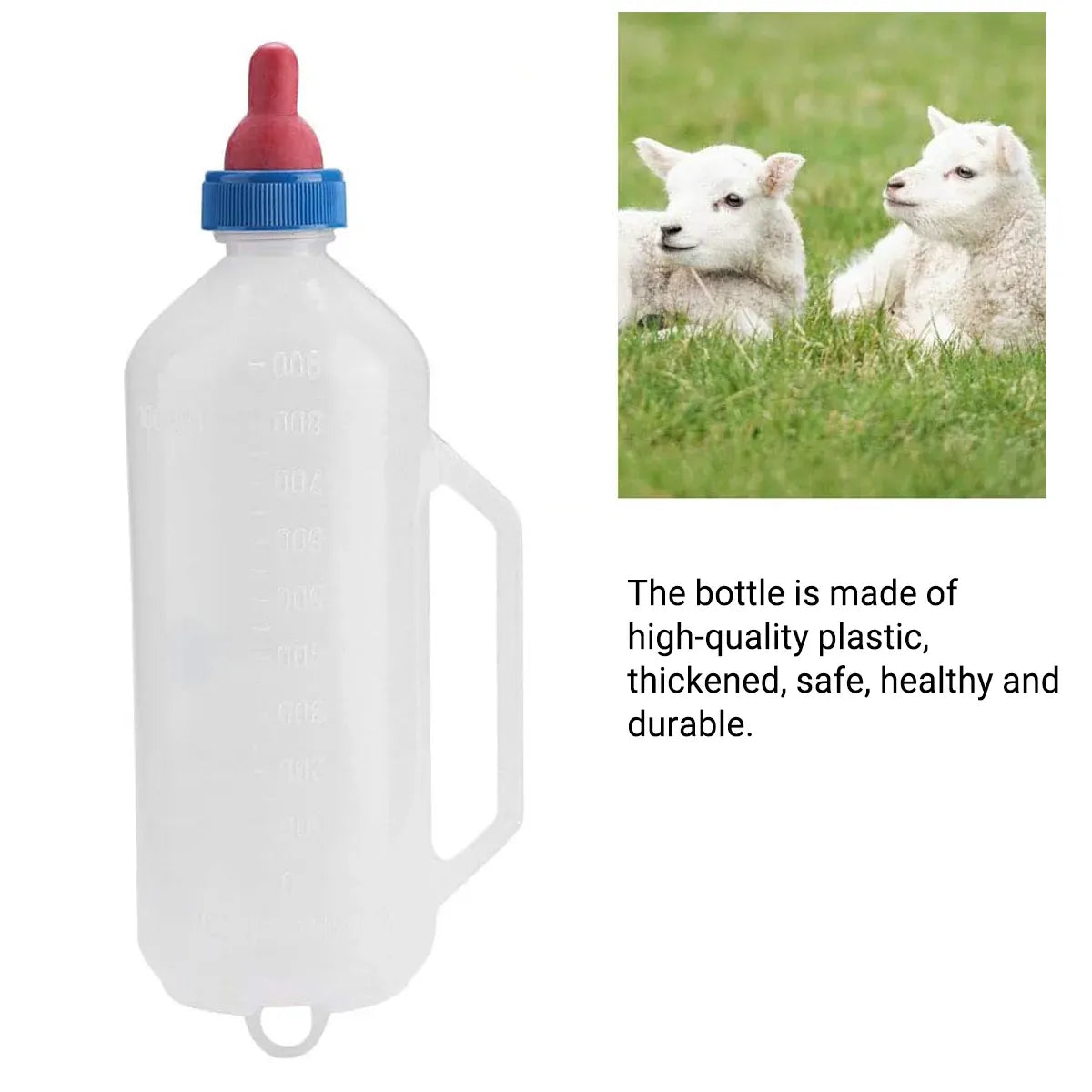 Sheep Lamb Feeding Bottle 1000ml Handheld Nipple Feeder for Livestock Use
