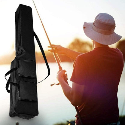 130cm Big Belly Fishing Tackle Bag Rod Storage Carry Case Outdoor Fishing Bag - Light blue camouflage