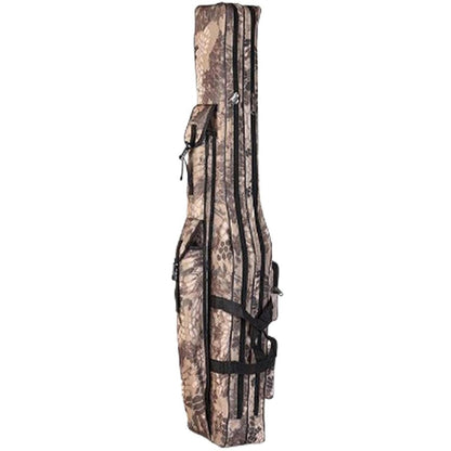 130cm Big Belly Fishing Tackle Bag Rod Storage Carry Case Outdoor Fishing Bag - Light blue camouflage