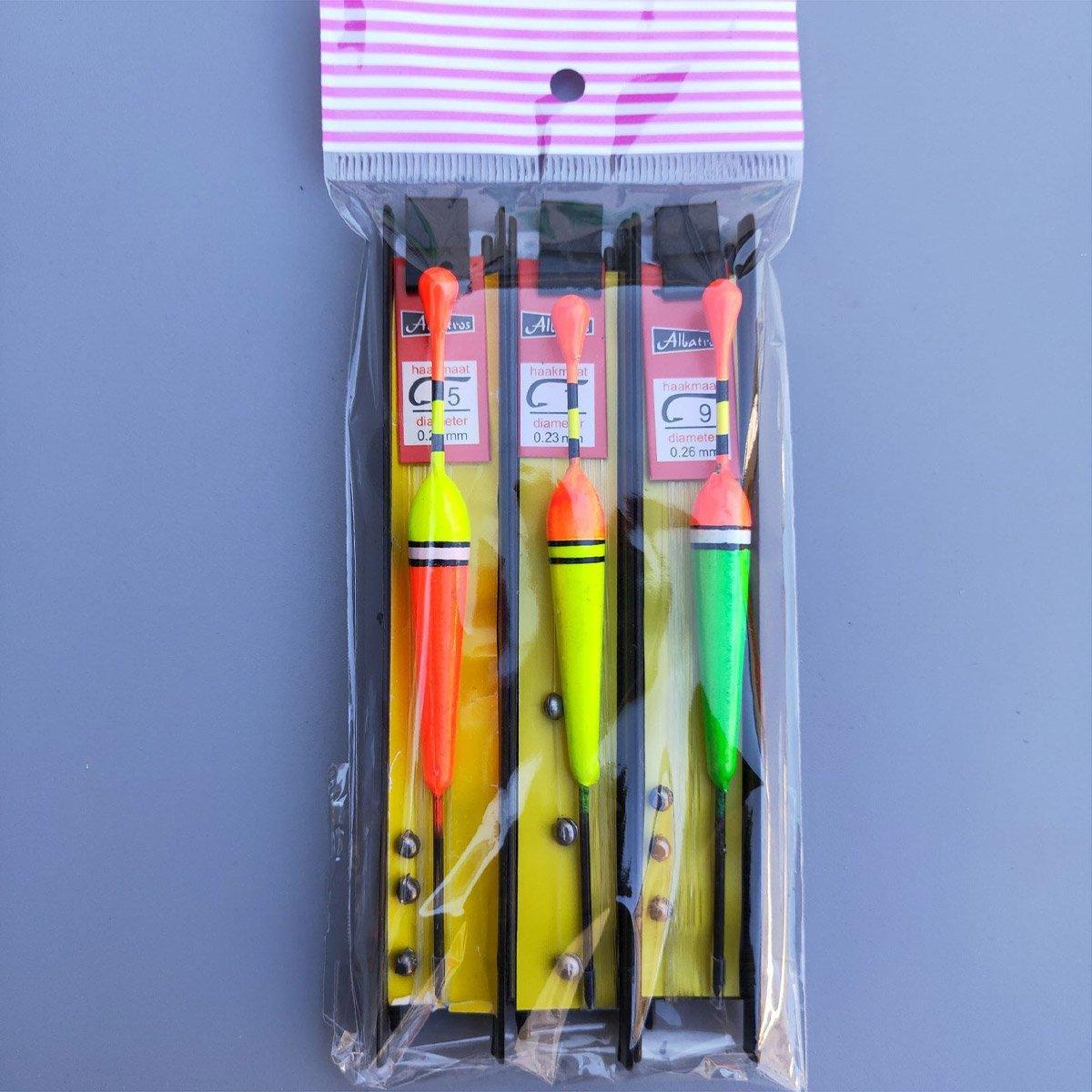 6Pcs Fishing Floats Set Fishing Bobber Hook Kits Straight Column Water Drop Type