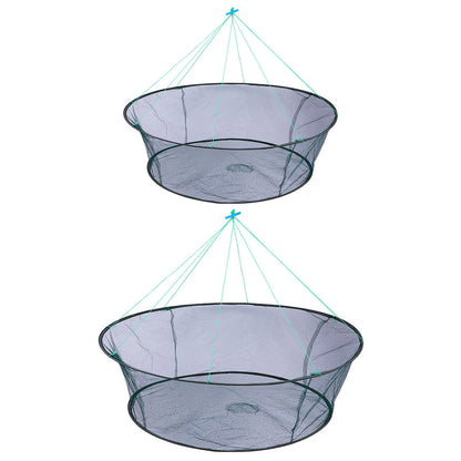 Open Folding Fishing Net Round Fishnet Portable Fish Pocket for Outdoor Angling - 80cm