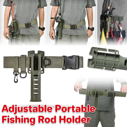 Adjustable Fishing Rod Holder Belt Portable Waist Strap Fishing Gear Rod Storage