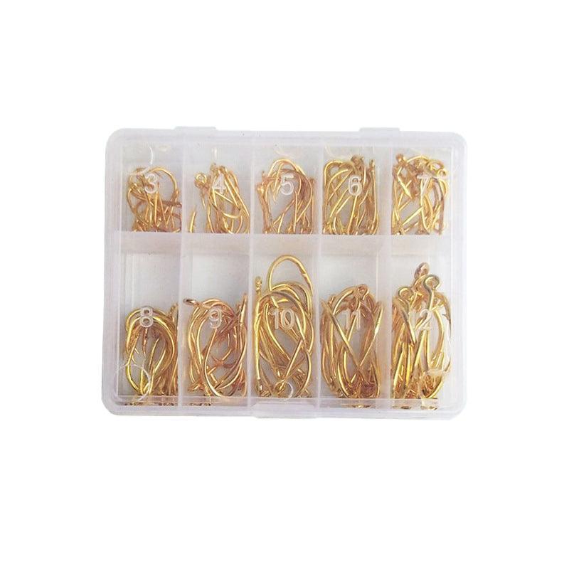 Fishing Hooks Octopus Style 100pcs Chemically Sharpened Assorted Sizes 3-12 - Black