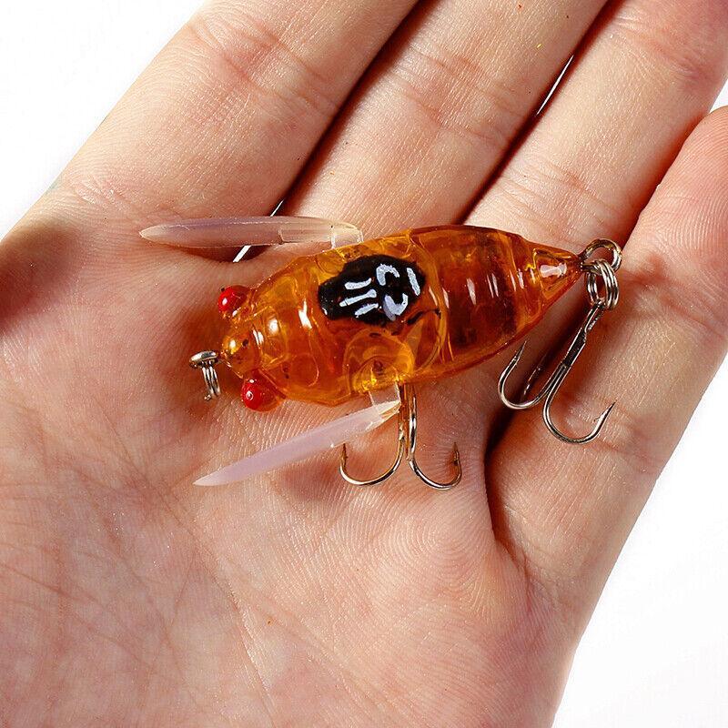 4X Winged Cicada 40mm Fishing Lure Topwater Popper Freshwater Bream Bass Bream