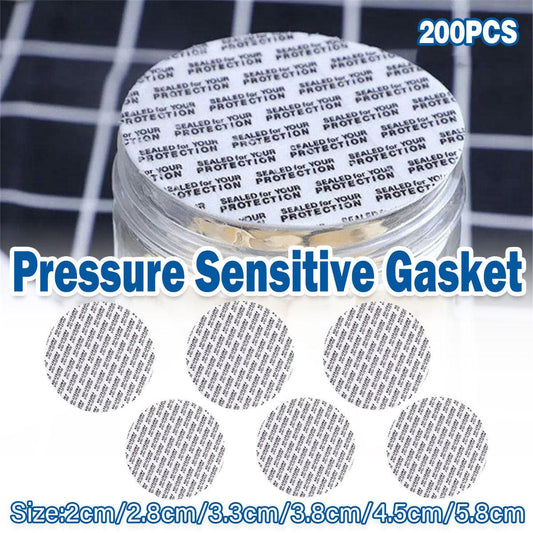 200pcs Pressure Sensitive Gasket Self Adhesive Bottle Cap Sealing Liner for Jars - 3.3cm