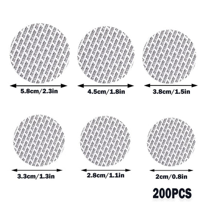 200pcs Pressure Sensitive Gasket Self Adhesive Bottle Cap Sealing Liner for Jars - 4.5cm