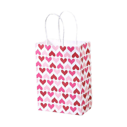 30x Valentines Day Love-Themed Tote Bag Elegant Kraft Paper Handbag Lightweight - Y173